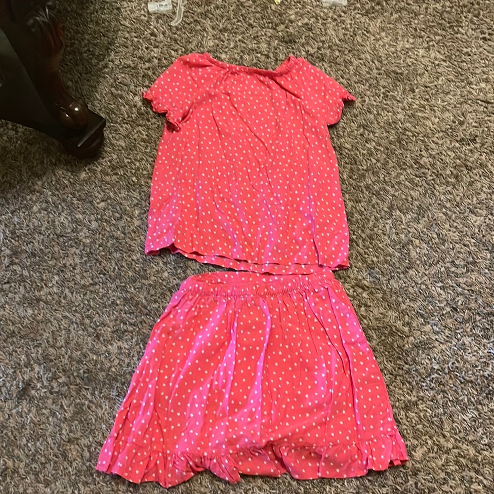 Heart shirt and skirt set
